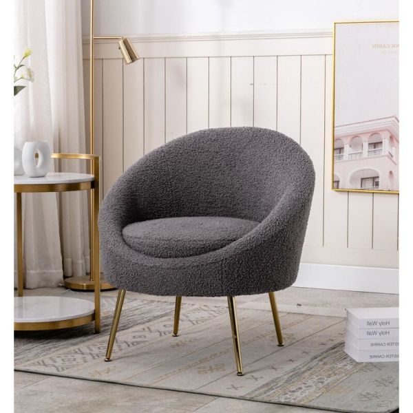 Lucca Elips Tedy Berjer Gold Ayaklı Tekli Koltuk