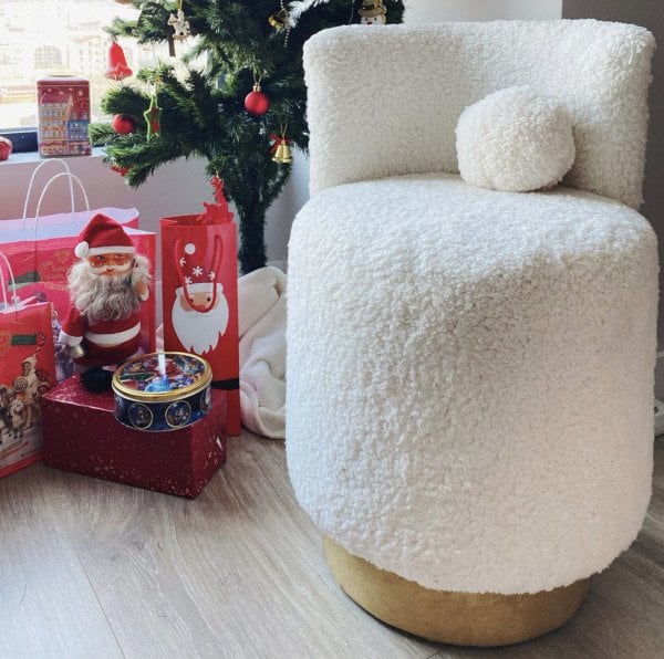 Cookie Teddy Puf Gold Detaylı