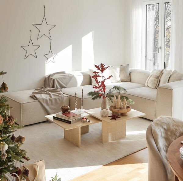 Frida Modüler Köşe Koltuk Takımı Puf 4 Modül Keten