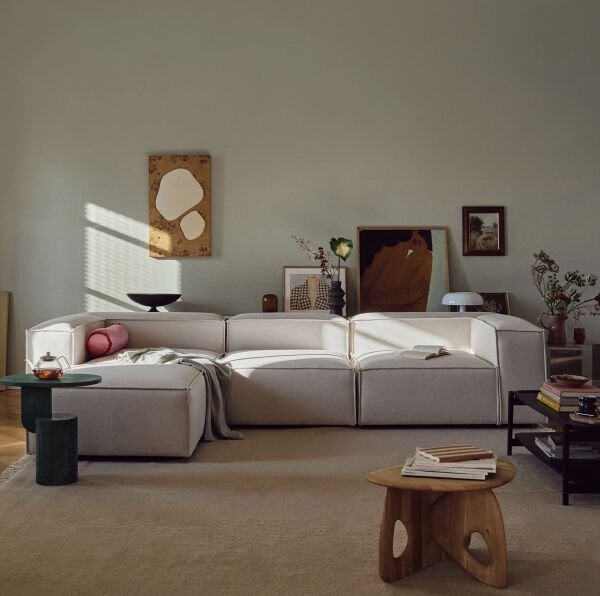 Frida 4 Modül Pofidik Modüler Kanepe L Köşe Koltuk Takımı, Keten, 290x190 cm