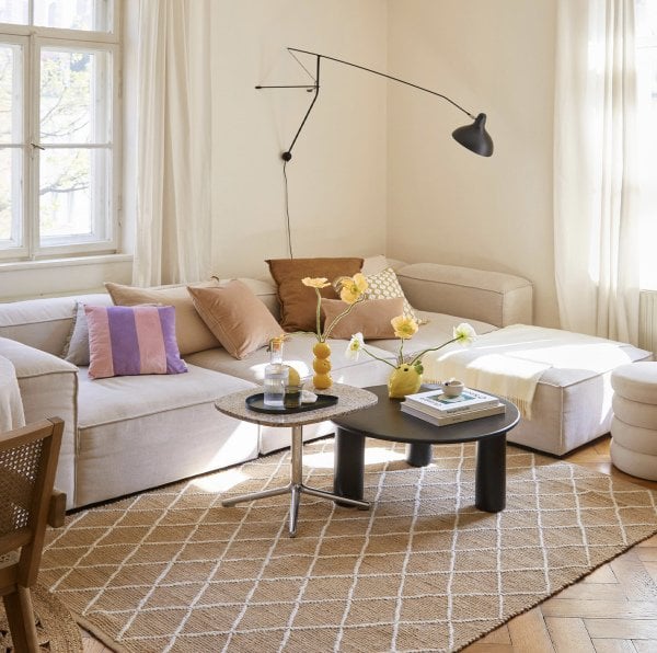 Frida Modüler Köşe Koltuk Takımı Puf 4 Modül Keten