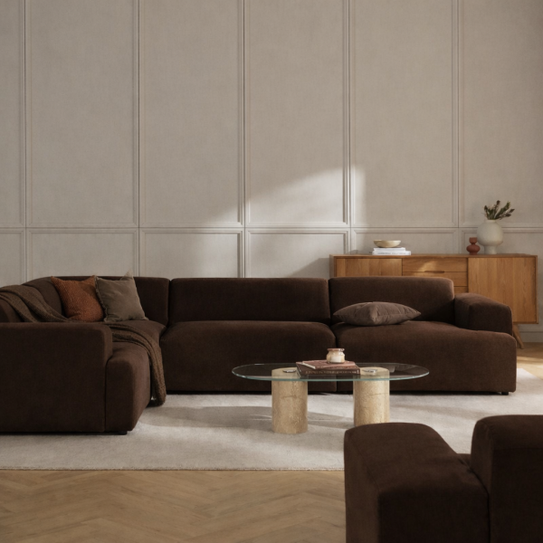 Molly 4 Modül Köşe Koltuk, Yönsüz Kadife 210x290 cm