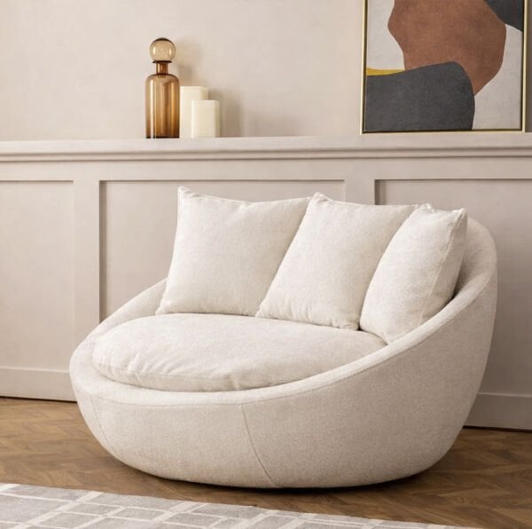 Kuanza 360 derece Döner Berjer Tekli Koltuk, Teddy