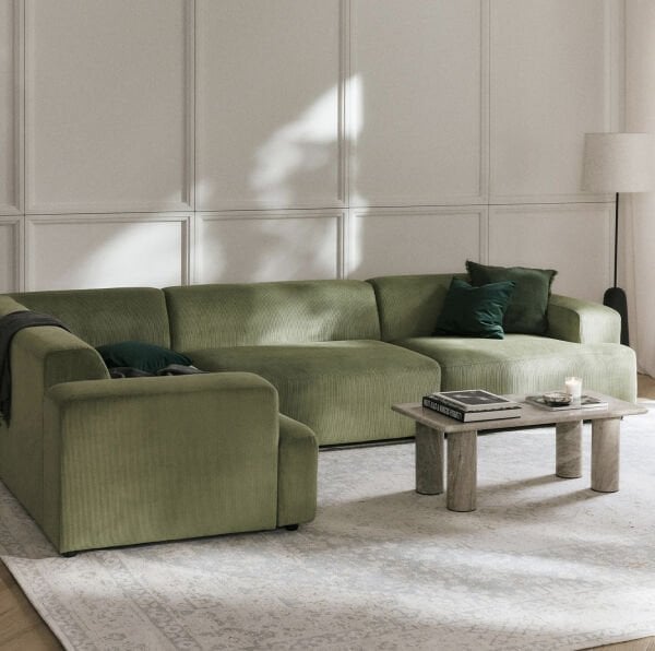 Molly 4 Modül Köşe Koltuk, Fitilli Kadife 210x290 cm