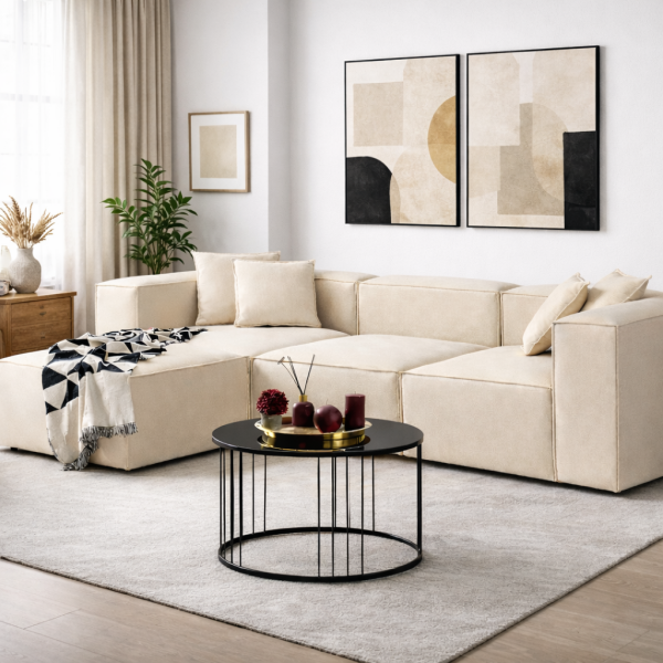 Frida 4 Modül Pofidik Modüler Kanepe L Köşe Koltuk Takımı, Babyface, 290x190 cm