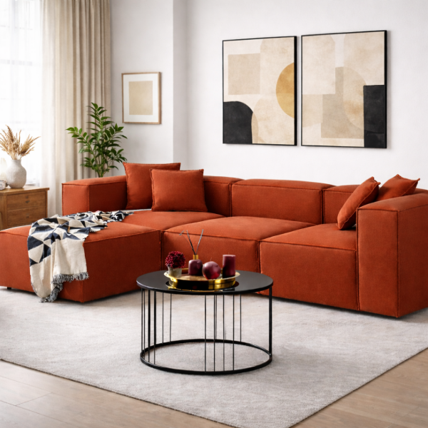 Frida 4 Modül Pofidik Modüler Kanepe L Köşe Koltuk Takımı, Babyface, 290x190 cm