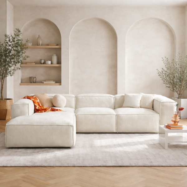 Frida 4 Modül Dinlenme Puflu, Yönsüz Kadife, 290x240 cm