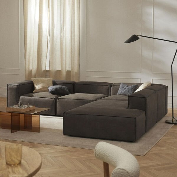 Frida 4 Modül Dinlenme Puflu, Nubuk, 290x240 cm