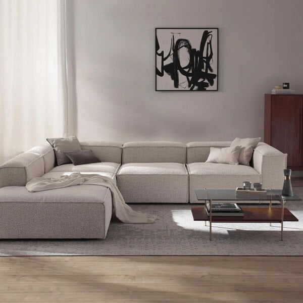 Frida 4 Modül Dinlenme Puflu, Teddy, 290x240 cm