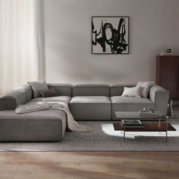 Frida 4 Modül Dinlenme Puflu, Teddy, 290x240 cm