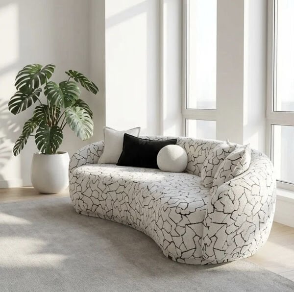 Oliver Fasulye Koltuk Desenli Teddy, 220 cm