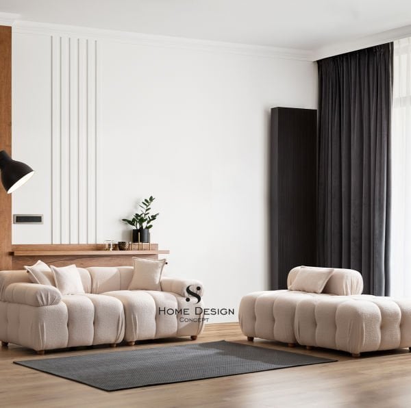 Bellini 4 Modül Köşe Koltuk Yoğun Teddy Kumaş