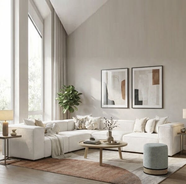 Frida 5 Modül Pofidik Modüler Kanepe L Köşe Koltuk Takımı, Yönsüz Kadife, 290x290 cm