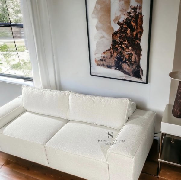 Frida Modüler Koltuk Takımı 2 Modül Teddy Kumaş Sırt Minderli