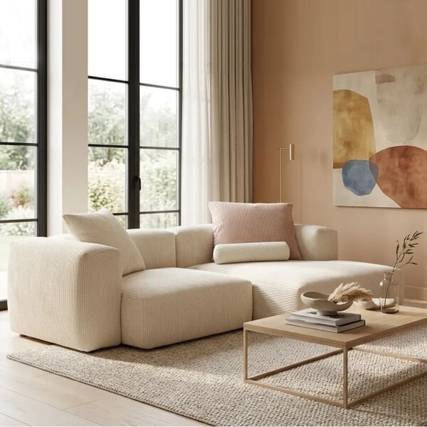 Cloud 2 Modül Pofidik Mini Köşe Koltuk, Fitilli 240x150 cm