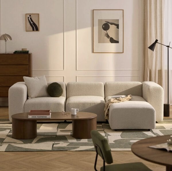 Pietro 4 Modül Modüler Kanepe Köşe Koltuk Takımı Teddy, 290x190 cm