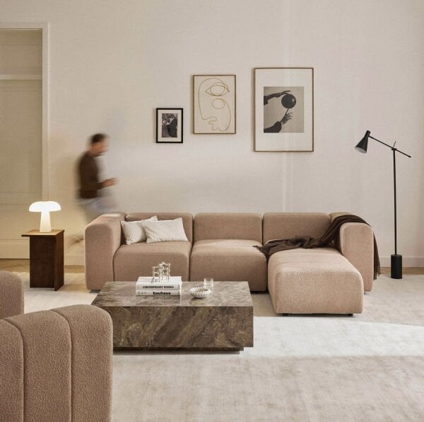 Pietro 4 Modül Modüler Kanepe Köşe Koltuk Takımı Teddy, 290x190 cm