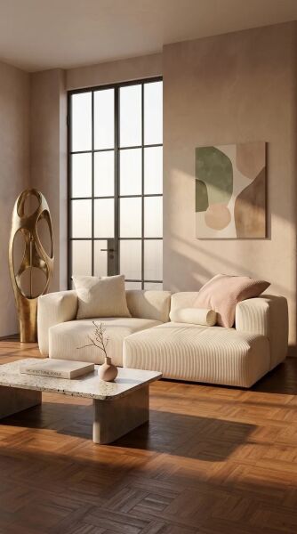 Cloud 2 Modül Pofidik Mini Köşe Koltuk, Fitilli 260x150 cm