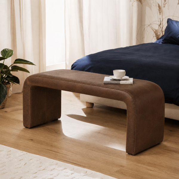 Penolope U Puf Bench Nubuk