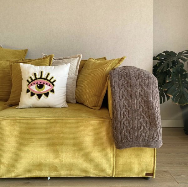 Frida 5 Modül Sırt Minderli Köşe Koltuk Takımı Fitilli Kumaş