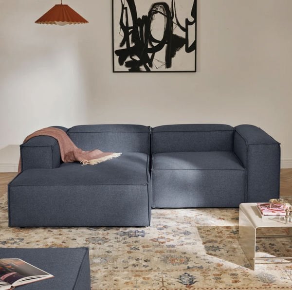 Frida 2 Modül Mini Köşe Kanepe Keten