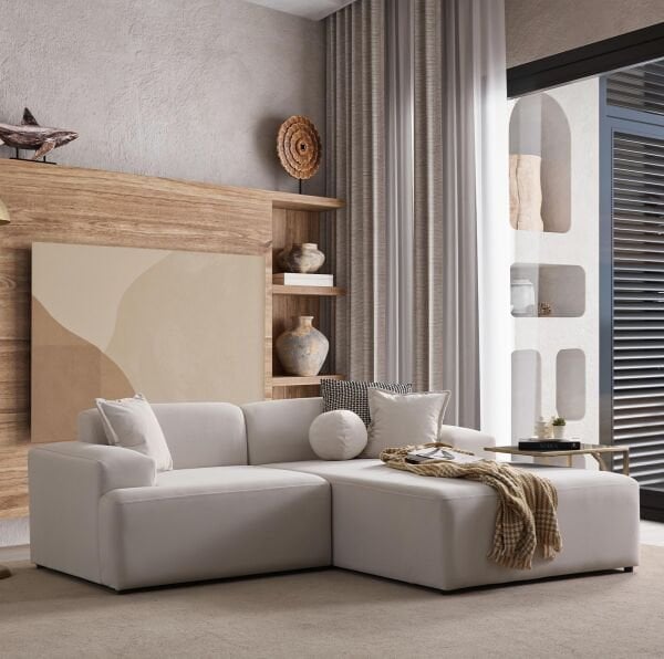 Molly Mini 2 Modül Köşe Kanepe Köşe Koltuk Yönsüz Kadife