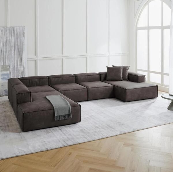 Frida 5 Modül Pofidik Modüler Kanepe XL Köşe Koltuk Takımı Nubuk