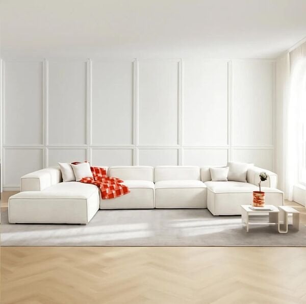 Frida 5 Modül Pofidik Modüler Kanepe XL Köşe Koltuk Takımı, Yönsüz Kadife