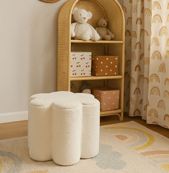 Daisy Papatya Teddy Beyaz Peluş Puf